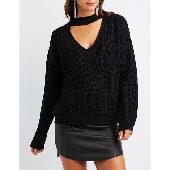 Cedarwood State Sweaters - {Cedarwood State} Choker Keyhole Sweater